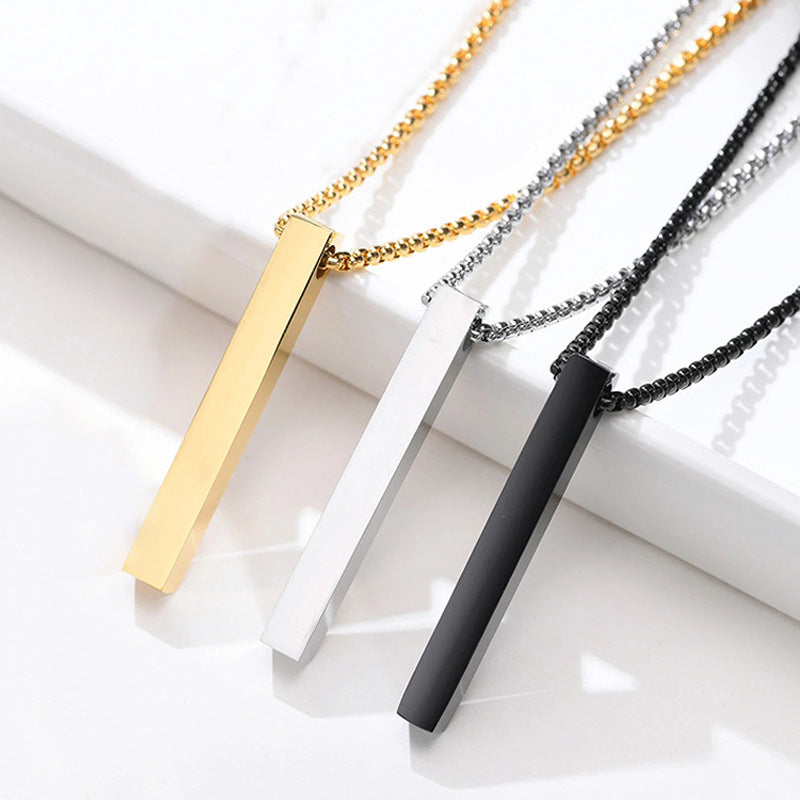 Rectangular Pendant Necklace (Black)