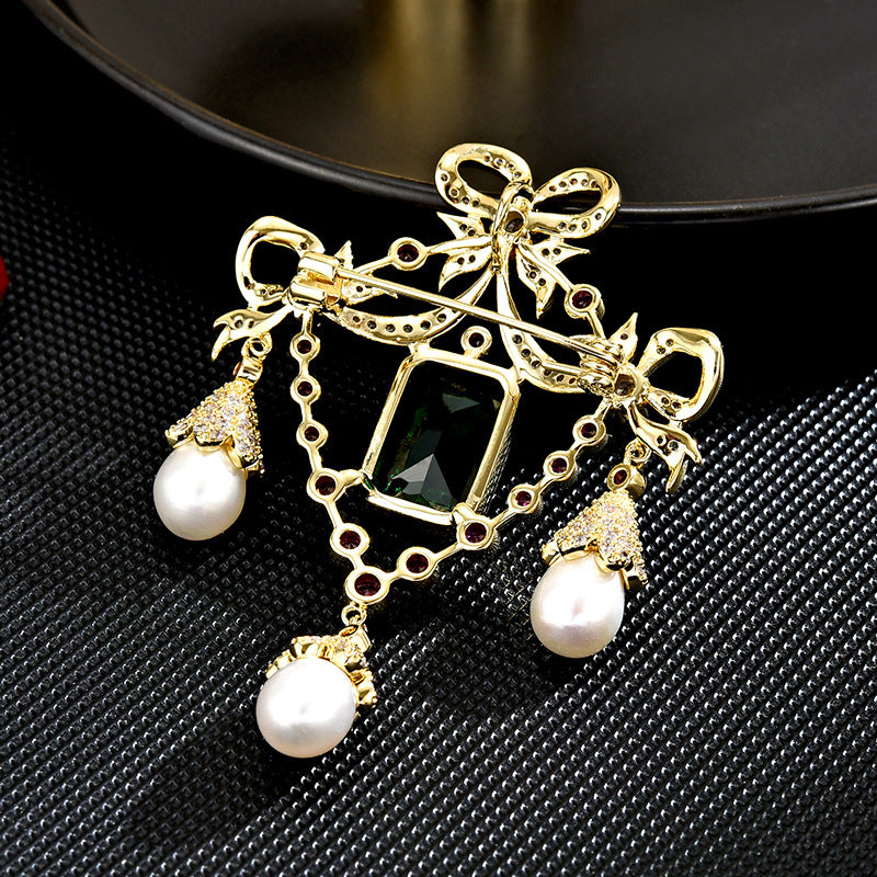 Vintage Tasseled Freshwater Pearl Brooch