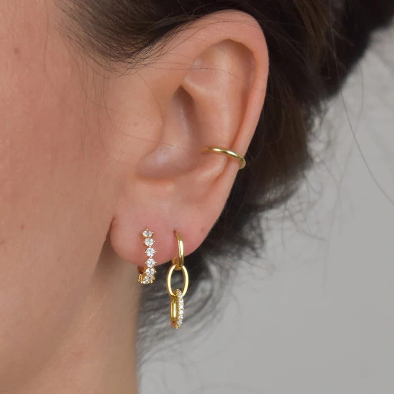 Sapphire Cuban Drop Stud Earrings