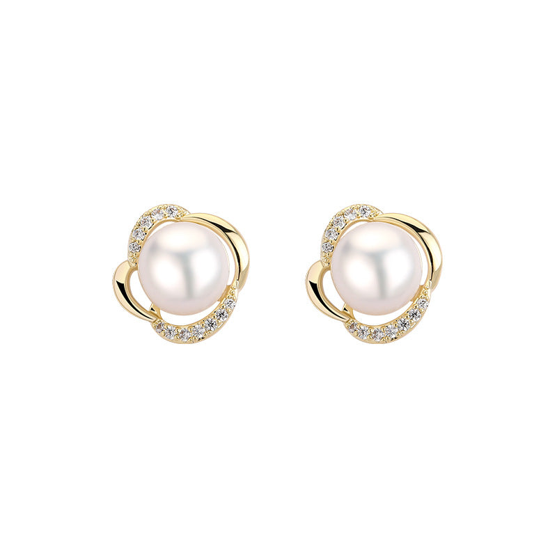 Starry Night Zirconia and Pearl Drop Earrings