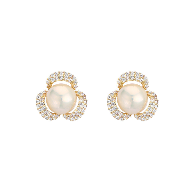 Galactic Glimmer Zirconia and Freshwater Pearl Earrings
