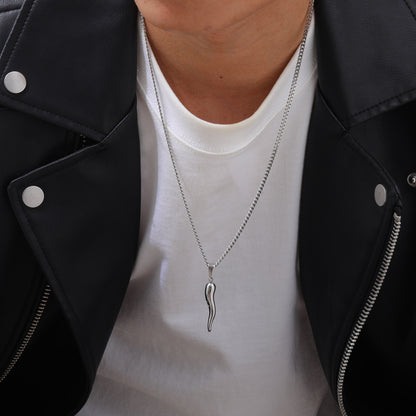 Chili Pendant Necklace (Silver)