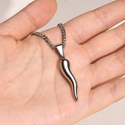 Chili Pendant Necklace (Silver)