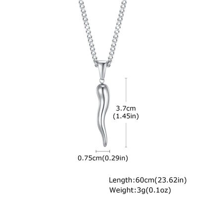 Chili Pendant Necklace (Silver)