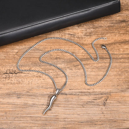 Chili Pendant Necklace (Silver)