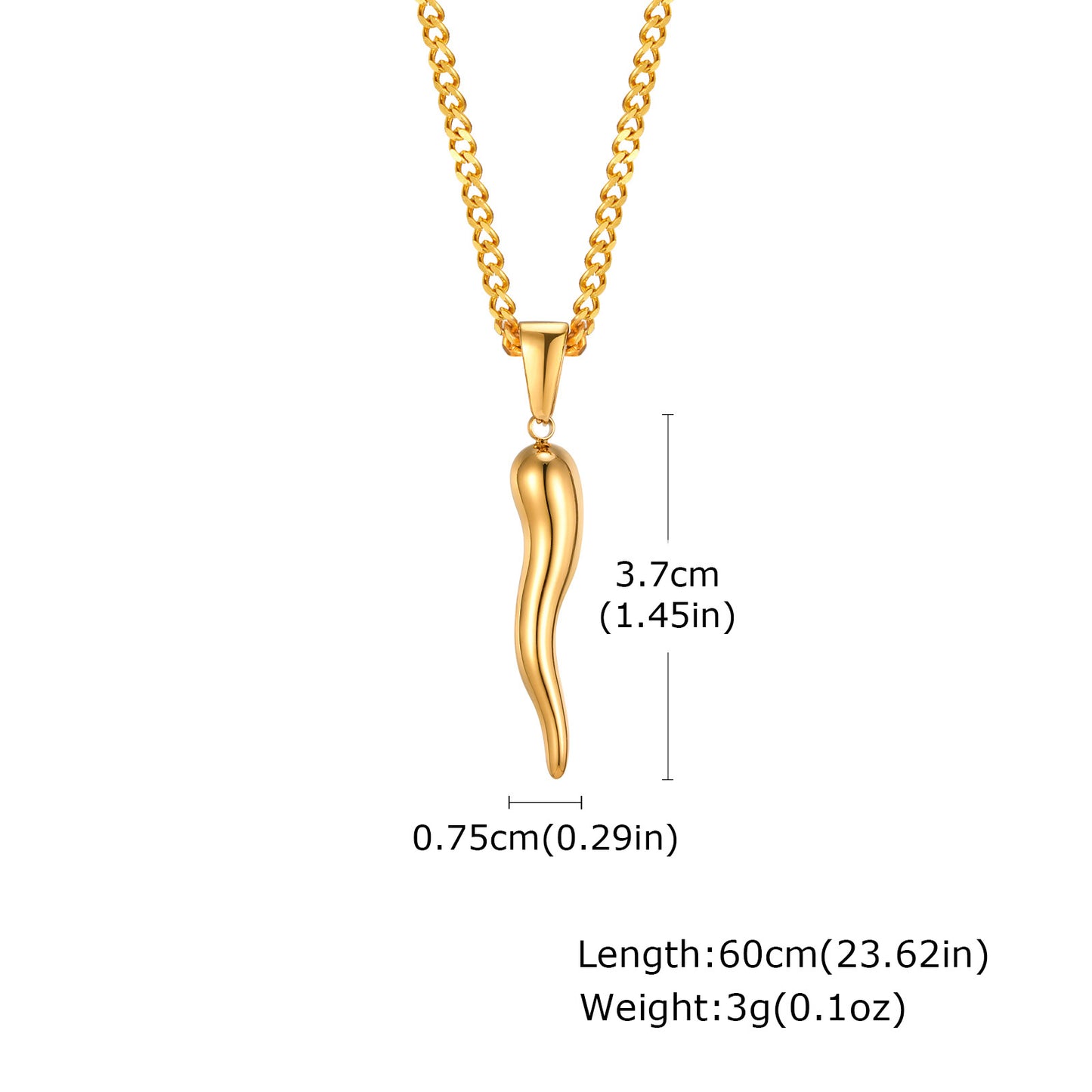 Chili Pendant Necklace (Gold)