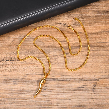 Chili Pendant Necklace (Gold)