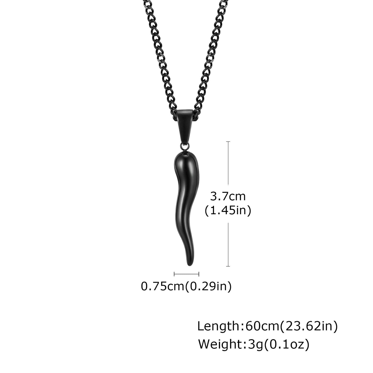 Chili Pendant Necklace (Black)