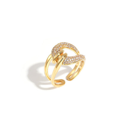 Zirconia Cross Open Ring