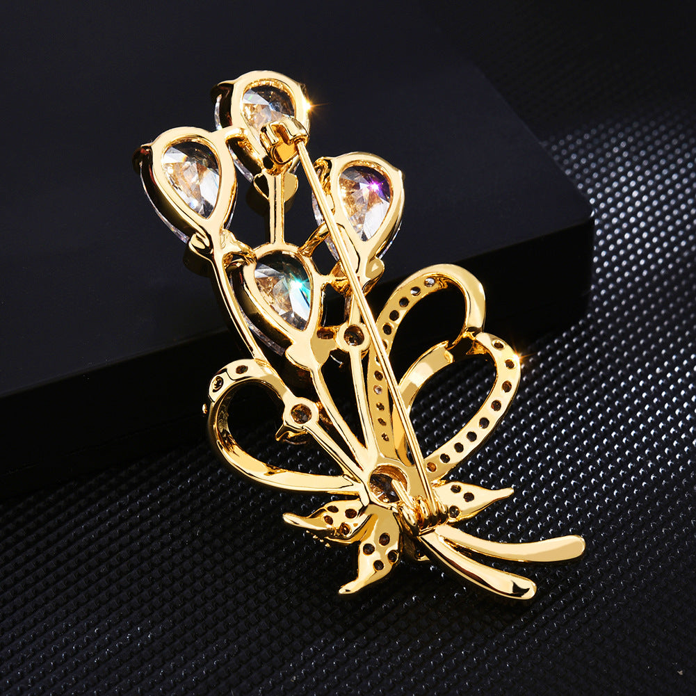 Zircon Bouquet Brooch