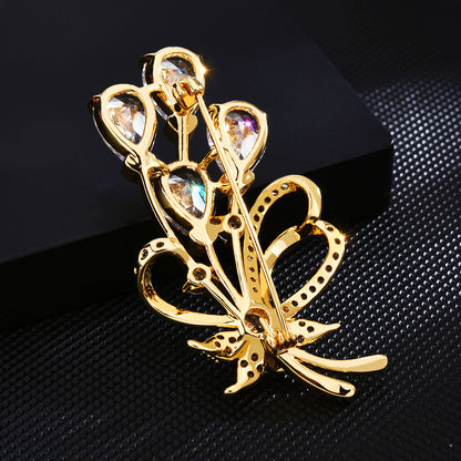 Zircon Bouquet Brooch