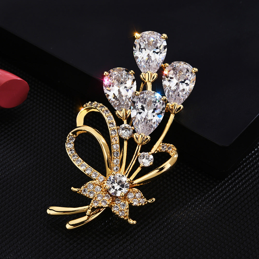 Zircon Bouquet Brooch