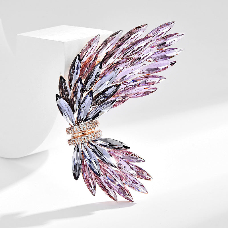 Classic Crystal Angel Wing Brooch