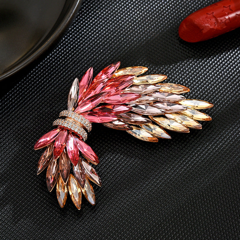 Classic Crystal Angel Wing Brooch