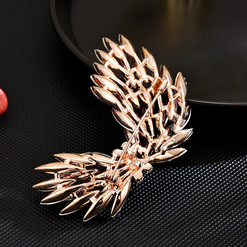 Classic Crystal Angel Wing Brooch