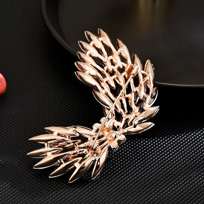 Classic Crystal Angel Wing Brooch