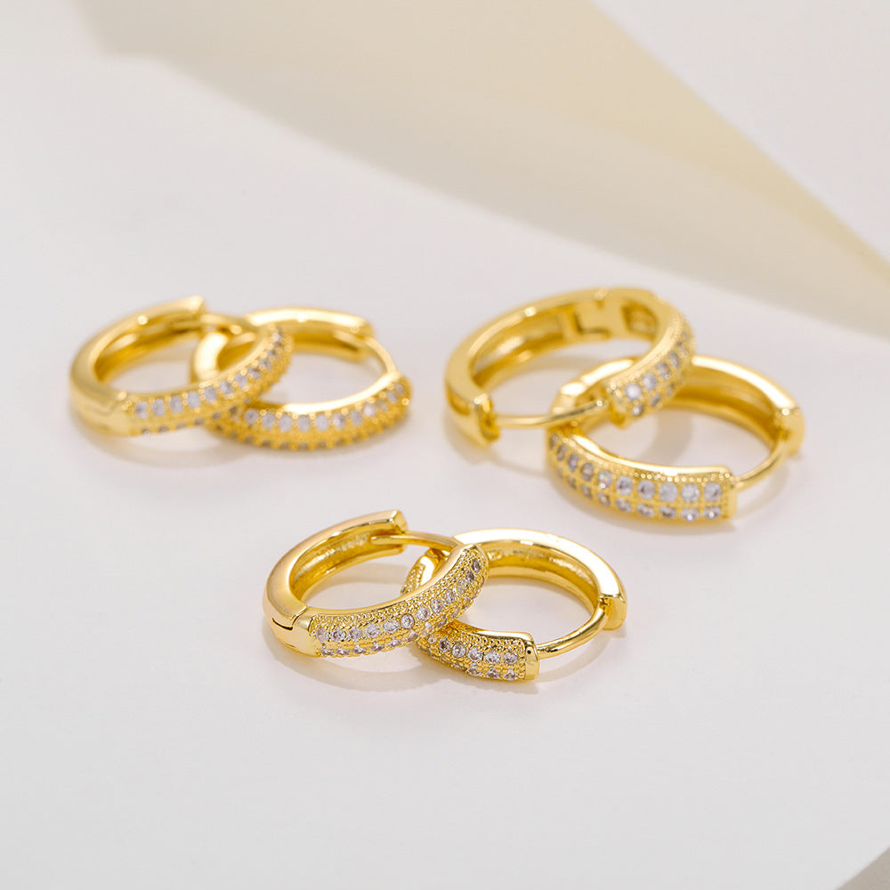 Classic Double Sapphire Huggie Earrings