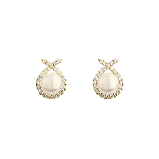 Radiant Micropave Zirconia Pearl earrings