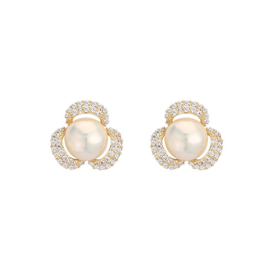 Galactic Glimmer Zirconia and Freshwater Pearl Earrings