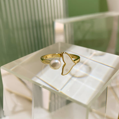 Mother of Pearl Mermaid Open Ring