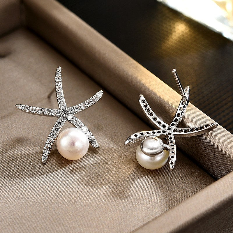 Freshwater Pearl Starfish Stud Earrings