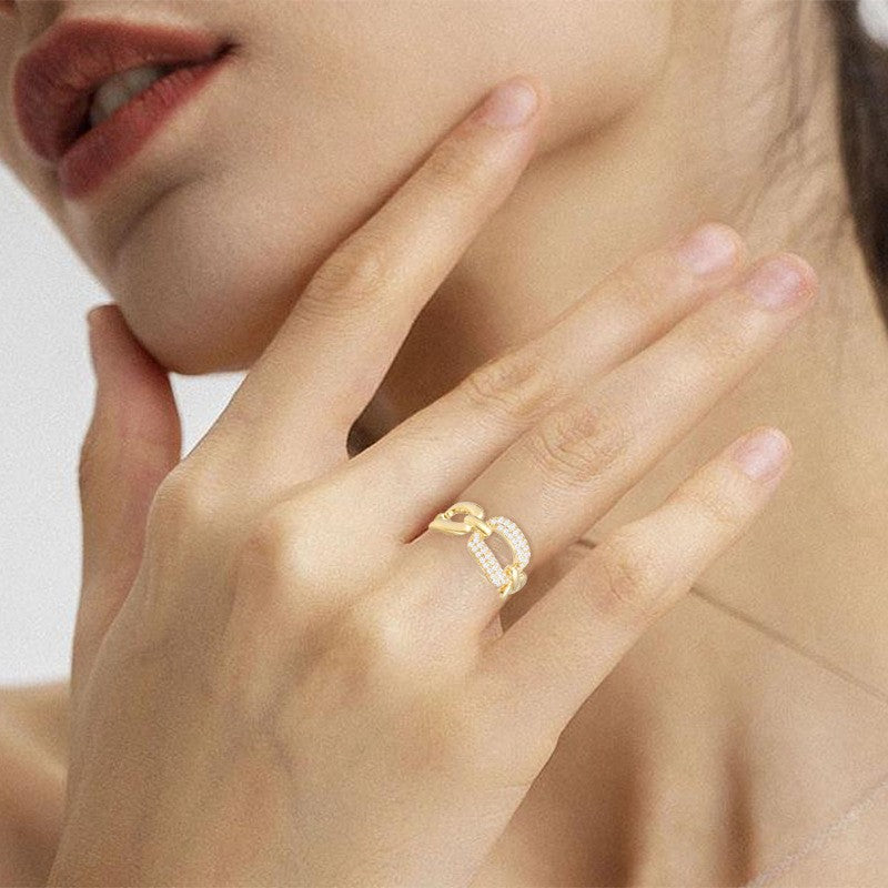 Zirconia Braided Open Ring