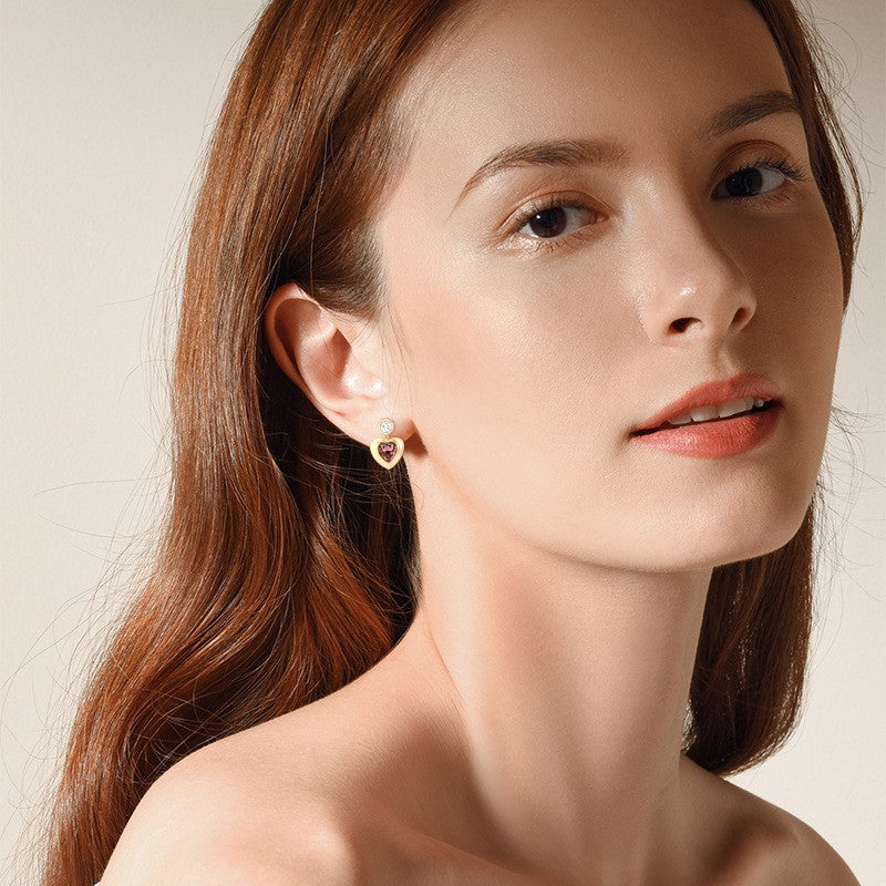 Crystal Heart Darling Stud Earrings