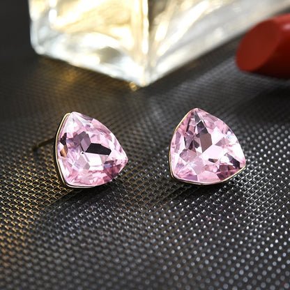 Tricone Crystal Stud Earrings