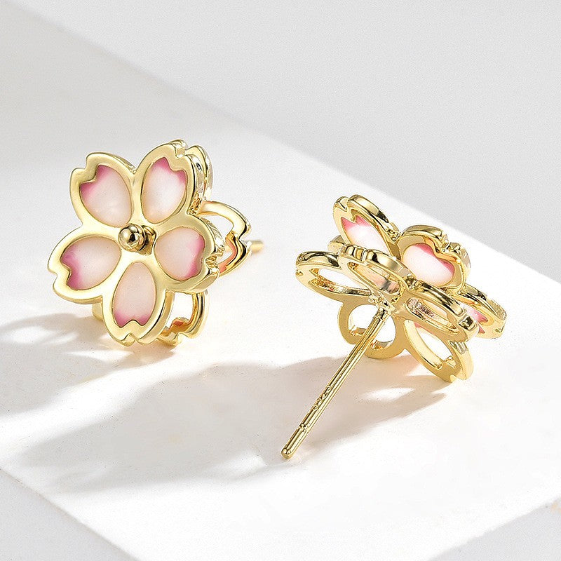 Double Layers Petal Stud Earrings