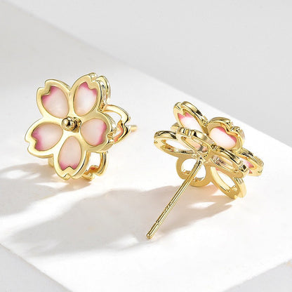 Double Layers Petal Stud Earrings