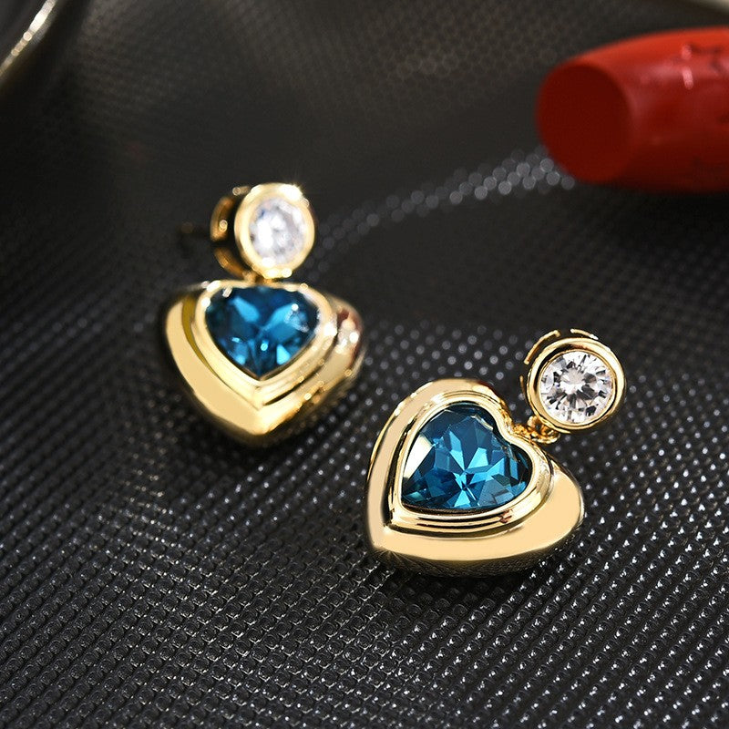 Crystal Heart Darling Stud Earrings