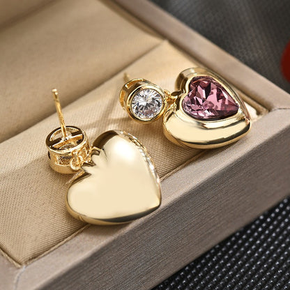 Crystal Heart Darling Stud Earrings