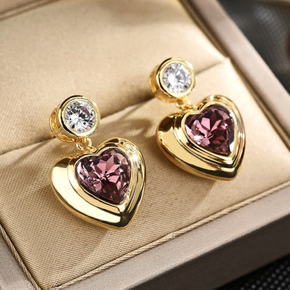 Crystal Heart Darling Stud Earrings