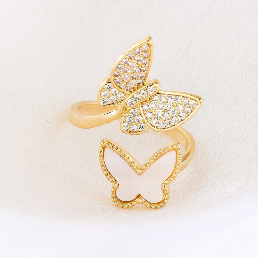 Double Butterfly Open Ring
