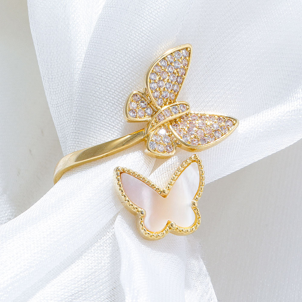 Double Butterfly Open Ring