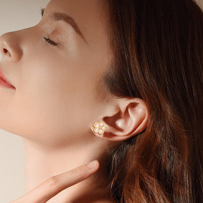 Double Layers Petal Stud Earrings