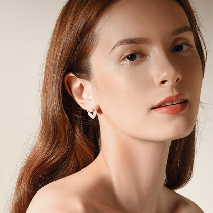 Enamel Love Heart Huggie Earrings