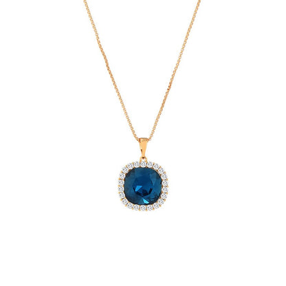 Blue Square Crystal Sapphire Necklace