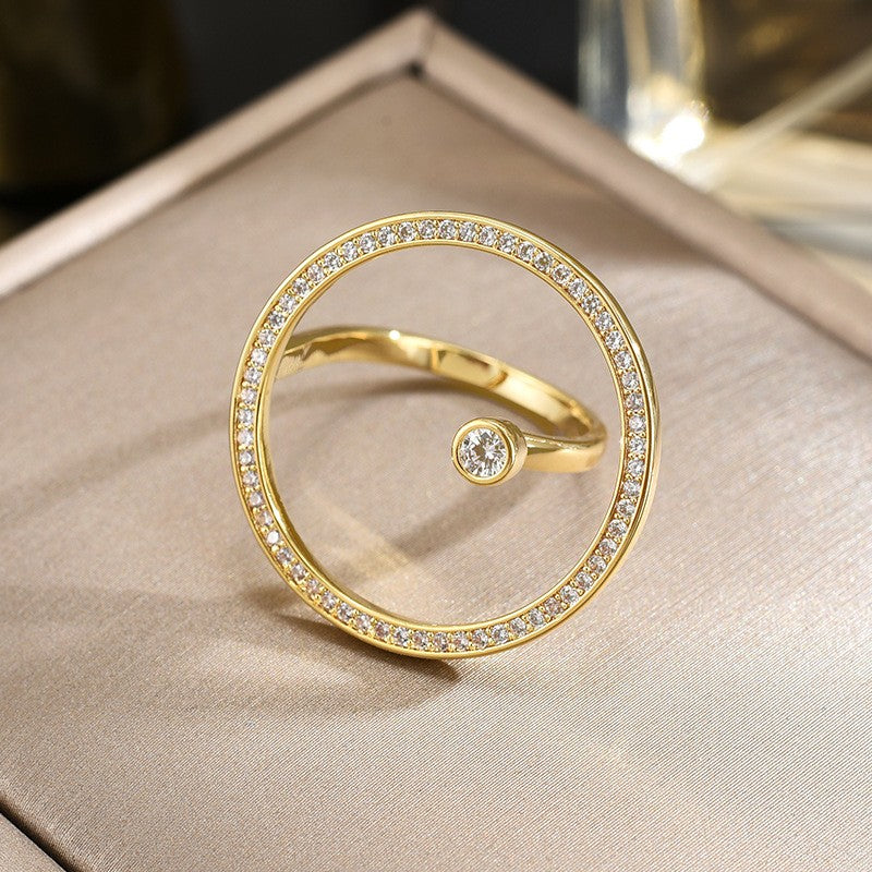 Sapphire Circle Open Ring
