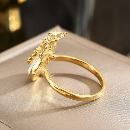 Moonstone Lucky Bag Zircon Open Ring