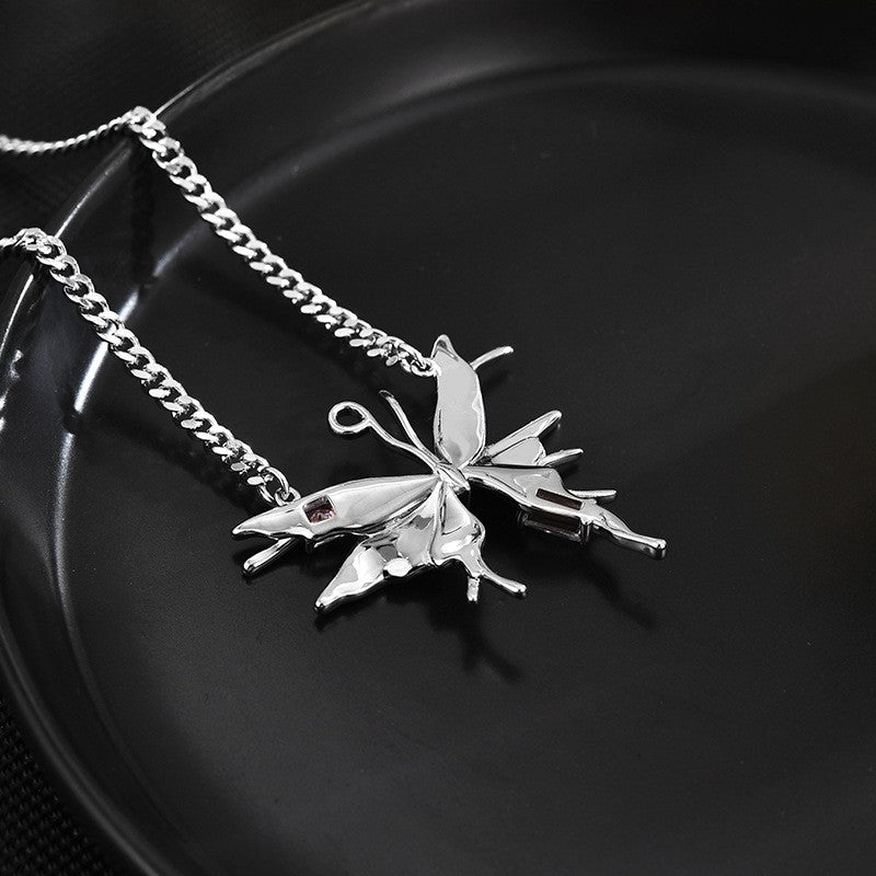 Pink Sapphire Butterfly Necklace