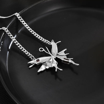 Pink Sapphire Butterfly Necklace