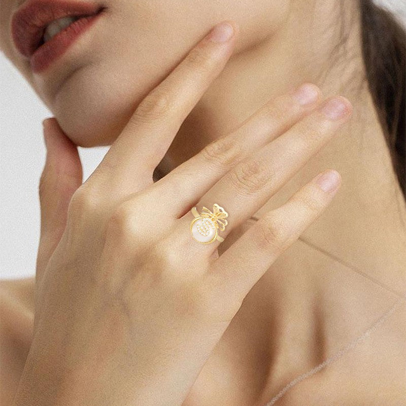 Moonstone Lucky Bag Zircon Open Ring