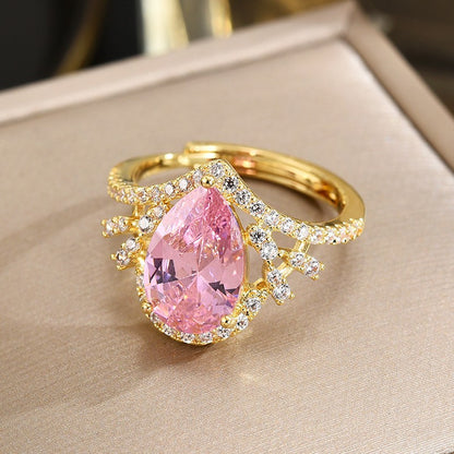 Teardrop Pink Sapphire Open Ring