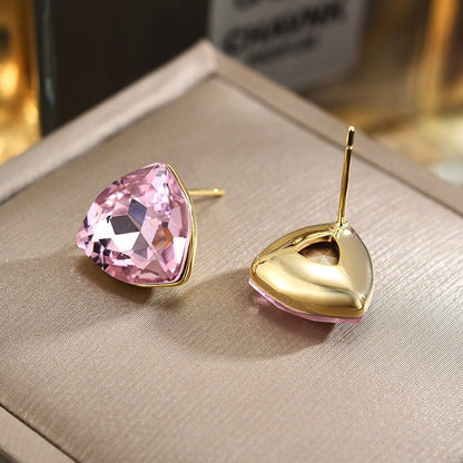 Tricone Crystal Stud Earrings