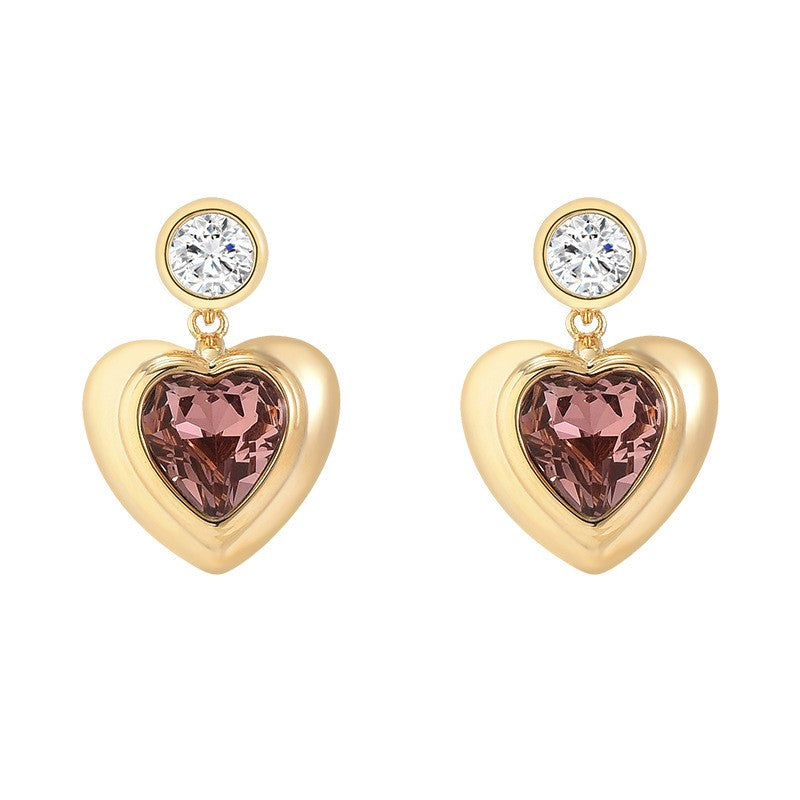 Crystal Heart Darling Stud Earrings