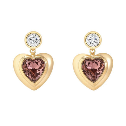 Crystal Heart Darling Stud Earrings