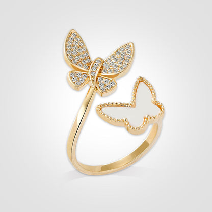 Double Butterfly Open Ring