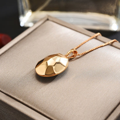 Blue Oval Crystal Pendent Necklace