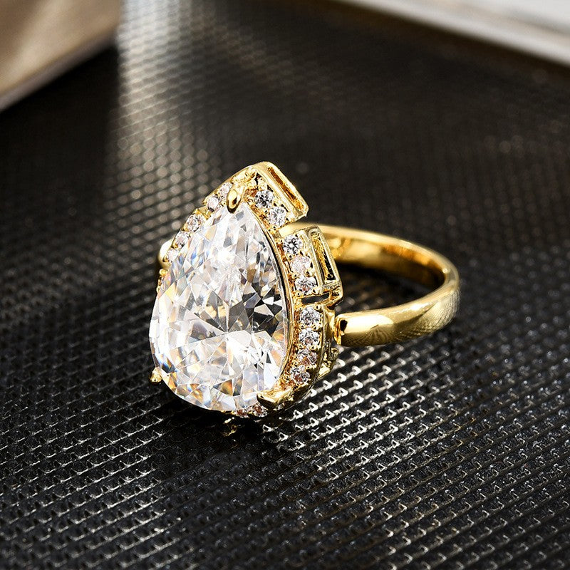 Oval Sapphire Zirconia Open Ring